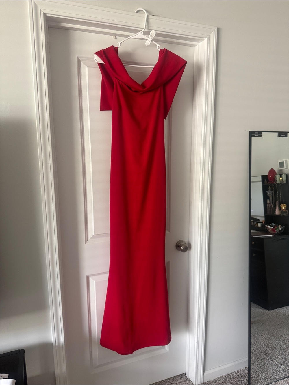 Fashion Nova Red Off-Shoulder Maxi Dress
